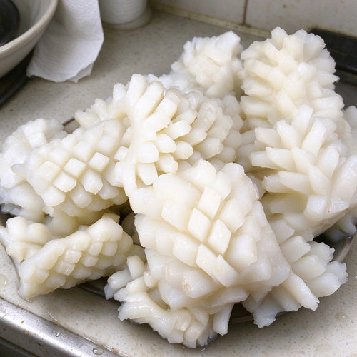 Cross-Scored Squid Rolls