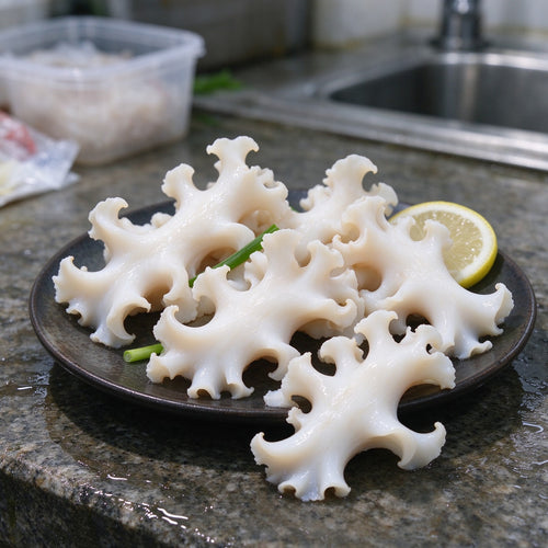 Cross-Scored Squid Rolls