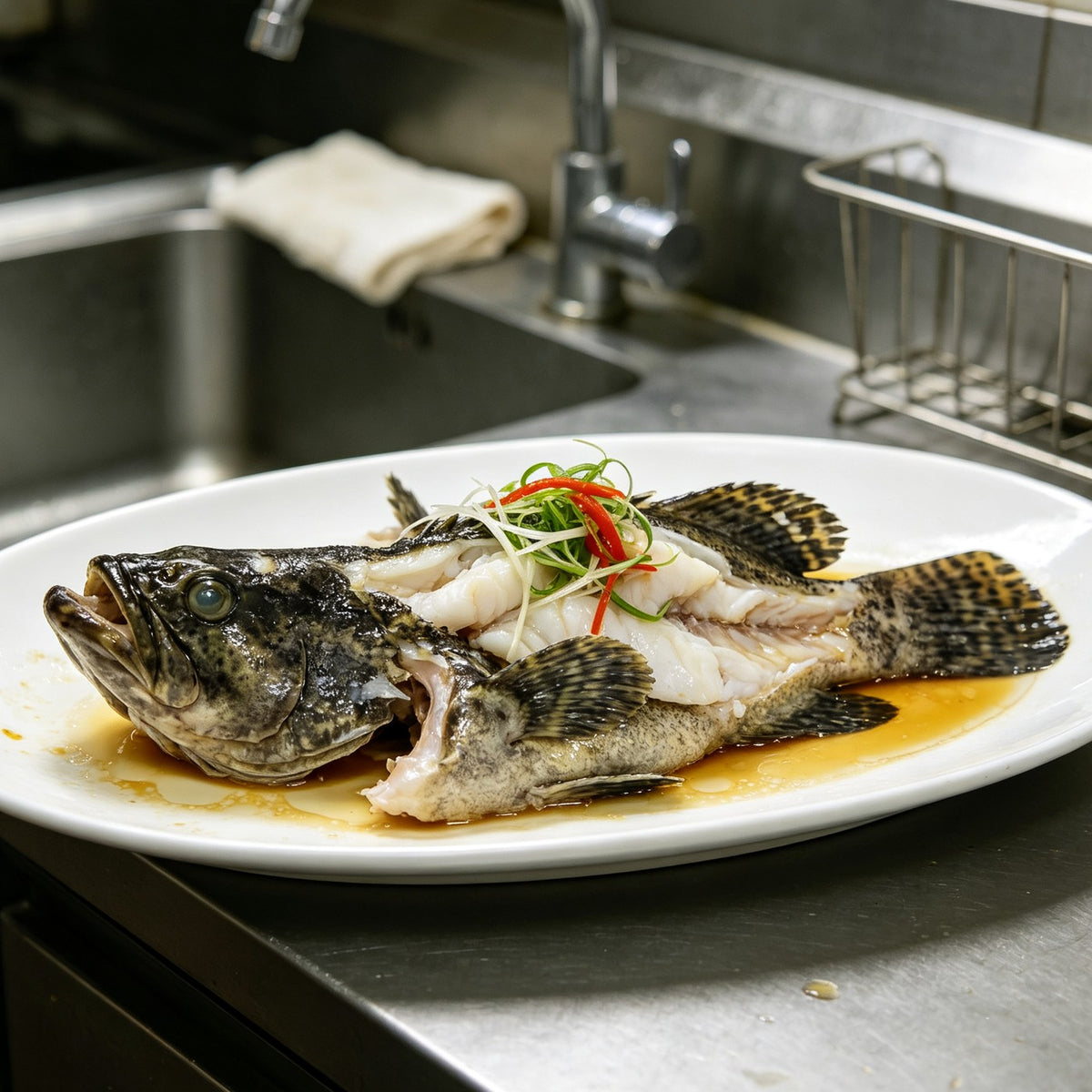 Whole Steamed Grouper